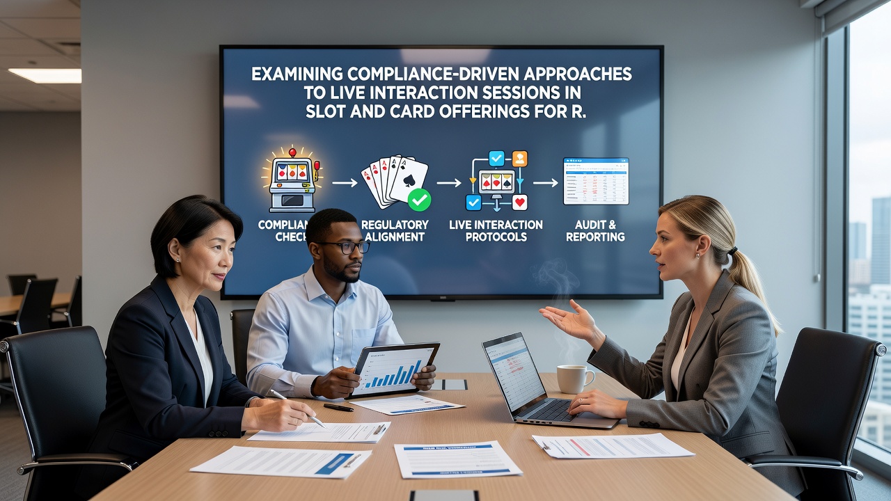 Live dealer conducting a blackjack session with compliance overlays displaying session logs and regional access indicators